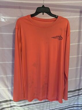 Reel Life Men's Long-Sleeve Performance Shirt - Coral